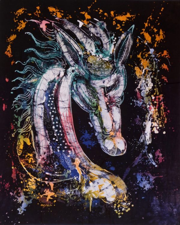 Batik Stoffbild Pferde Tier Motiv im Afrika-Deko-Shop kaufen 249