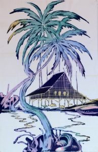 Batik Stoffbild Landschafts Motive im Afrika-Deko-Shop kaufen 2194