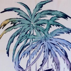 Batik Stoffbild Bali-Landschaft, 45 x 75 cm