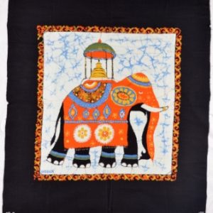 Batik Stoffbild festlicher Elefant