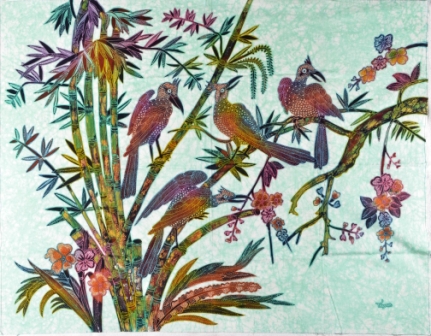 Batik Stoffbilder aus Bali, Wandbilder im Afrika-Deko-Shop kaufen 1802