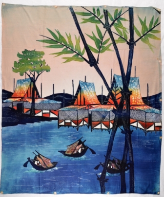Batik Stoffbilder aus Bali, Wandbilder im Afrika-Deko-Shop kaufen 1810