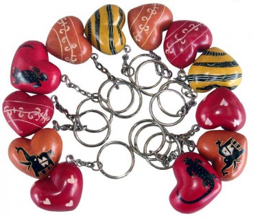 Schlüsselanhänger Speckstein herz accessoires afrika deko shop 2048