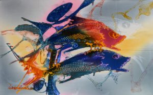 Batik Stoffbild Wandbild Motive kaufen Afrika Deko Shop 2105a