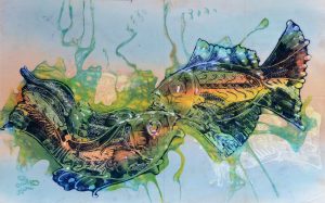 Batik Stoffbild Wandbild Motive kaufen Afrika Deko Shop 2107a