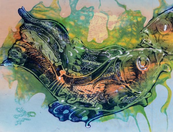 Batik Stoffbild Wandbild Motive kaufen Afrika Deko Shop 2107c