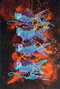 Batik Stoffbild Wandbild Motive kaufen Afrika Deko Shop 21103a