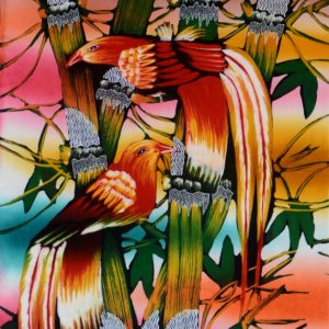 Batik balinesisches Stoffbild 2 Paradies-Vögel, 45 x 75 cm
