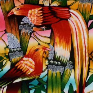 Batik balinesisches Stoffbild 2 Paradies-Vögel, 45 x 75 cm