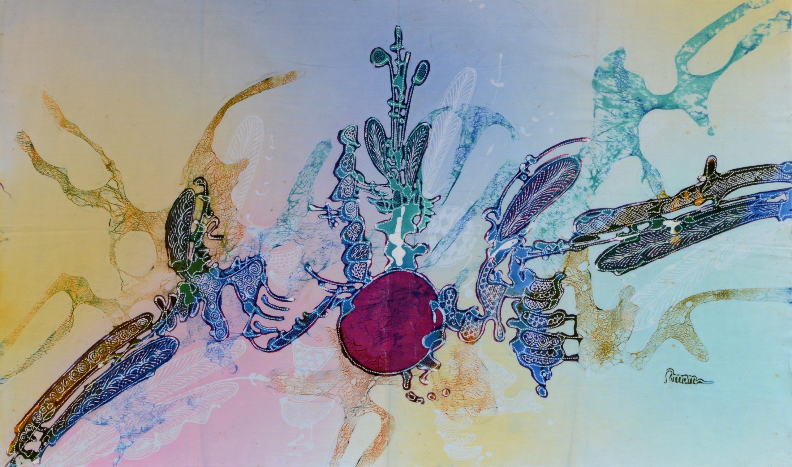 Batik Stoffbild Wandbild Motive kaufen Afrika Deko Shop 2111