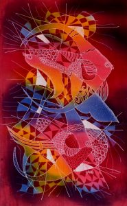Batik Stoffbild Wandbild Motive kaufen Afrika Deko Shop 21110a