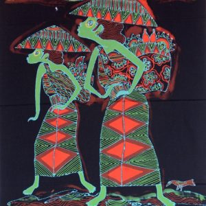 Batik Bild Stoffbild 2 Tänzerinnen, 45 x 75 cm