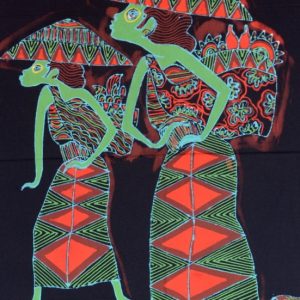 Batik Bild Stoffbild 2 Tänzerinnen, 45 x 75 cm