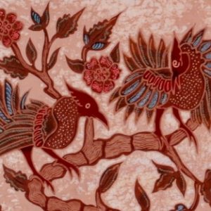Batik balinesisches Stoffbild 3 Vögel, 45 x 75 cm