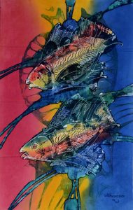 Batik Stoffbild Wandbild Motive kaufen Afrika Deko Shop 2112a