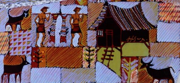 Batik Stoffbild Wandbild Motive kaufen Afrika Deko Shop 21129c