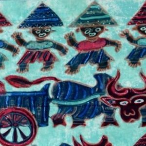Batik Bild Stoffbild Landmotive, 45 x 50 cm