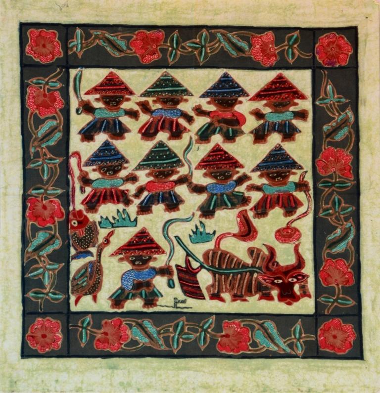 Batik Stoffbild Wandbild Motive kaufen Afrika Deko Shop 21136