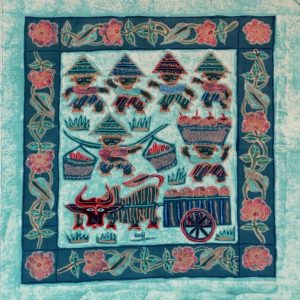 Batik Bild Stoffbild Figuren & Tiere, 45 x 50 cm