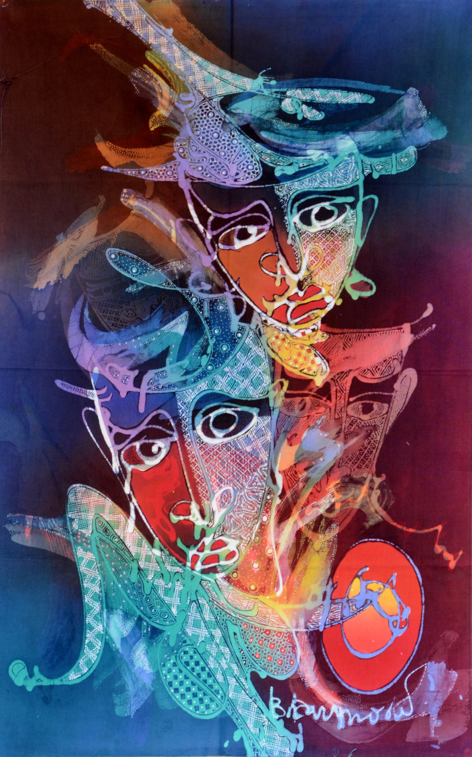 Batik Stoffbild Wandbild Motive kaufen Afrika Deko Shop 2115