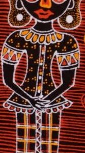 Batik Bild Stoffbild Trachtenpaar, 45 x 50 cm