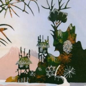 Batik Bild Stoffbild Meer Landschaft, 45 x 50 cm