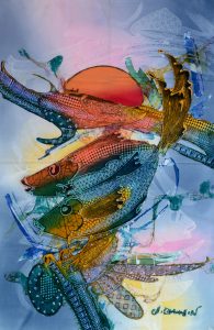 Batik Stoffbild Wandbild Motive kaufen Afrika Deko Shop 2117a