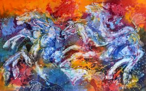 Batik Stoffbild Wandbild Motive kaufen Afrika Deko Shop 2118a