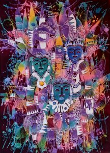 Batik Stoffbild Wandbild Motive kaufen Afrika Deko Shop 2120a