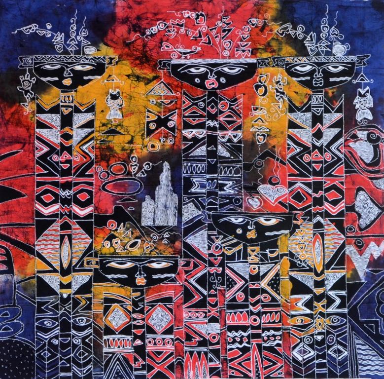 Batik Stoffbild Wandbild Motive kaufen Afrika Deko Shop 22202