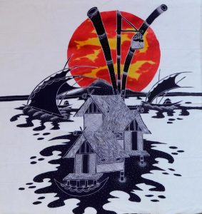 Batik Stoffbild Wandbild Motive kaufen Afrika Deko Shop 22205a