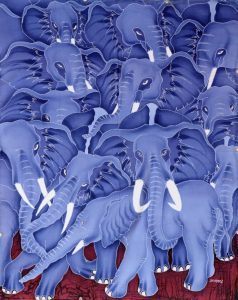 Batik Stoffbild Wandbild Motive kaufen Afrika Deko Shop 22233a