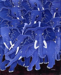 Batik Stoffbild Wandbild Motive kaufen Afrika Deko Shop 22236a