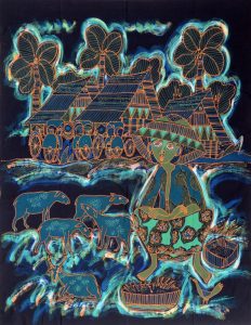 Batik Stoffbild Wandbild Motive kaufen Afrika Deko Shop 22244a