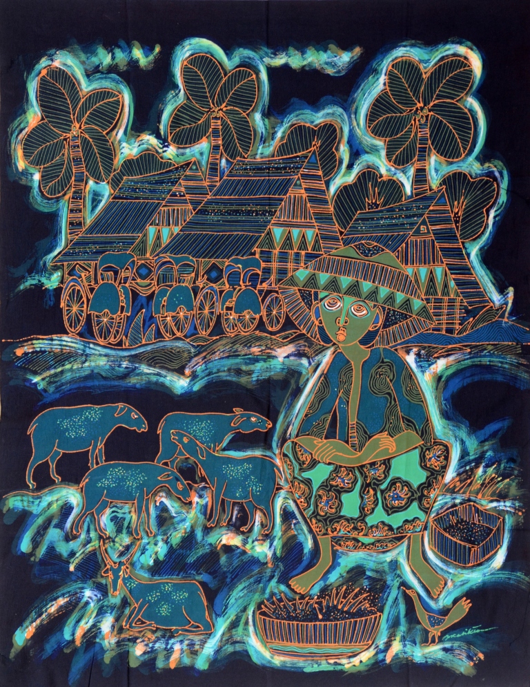 Batik Stoffbild Wandbild Motive kaufen Afrika Deko Shop 22244