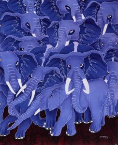 Batik Stoffbild Wandbild Motive kaufen Afrika Deko Shop 22248a