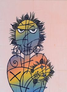 Batik Stoffbild Wandbild Motive kaufen Afrika Deko Shop 22259a