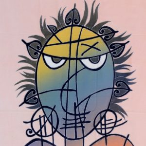 Batik Bild Stoffbild Mama mit Baby, 75 x 90 cm