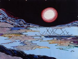 Batik Stoffbild Wandbild Motive kaufen Afrika Deko Shop 22261a