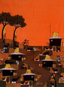 Batik Stoffbild Wandbild Motive kaufen Afrika Deko Shop 22262a