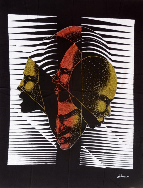 Batik Stoffbild Wandbild Masken kaufen Afrika Deko Shop 22268r