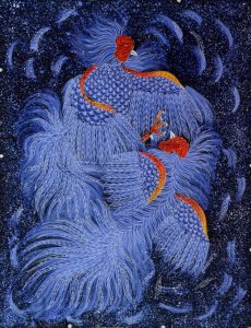 Batik Stoffbild Wandbild Motive kaufen Afrika Deko Shop 22279a