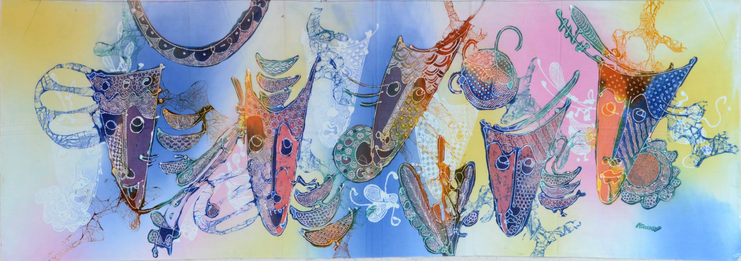 Batik Stoffbild Wandbild Motive kaufen Afrika Deko Shop 2128