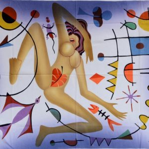 Batik Bild Stoffbild Frau, 75 x 90 cm