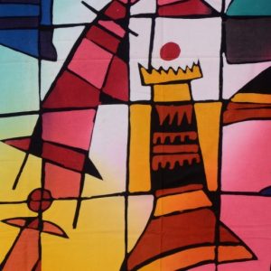 Batik Bild Stoffbild Schach-Figuren, 75 x 90 cm