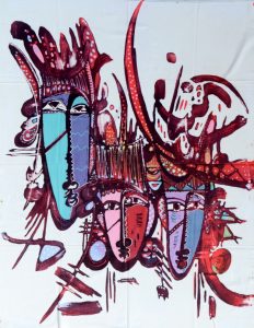 Batik Stoffbild Wandbild Motive kaufen Afrika Deko Shop 22288a