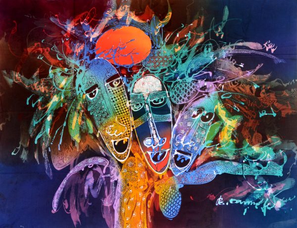 Batik Stoffbild Wandbild Motive kaufen Afrika Deko Shop 2137