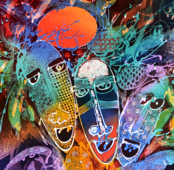 Batik Stoffbild Wandbild Motive kaufen Afrika Deko Shop 2137c