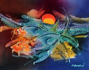 Batik Stoffbild Wandbild Motive kaufen Afrika Deko Shop 2139a