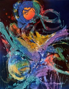 Batik Stoffbild Wandbild Motive kaufen Afrika Deko Shop 2140a